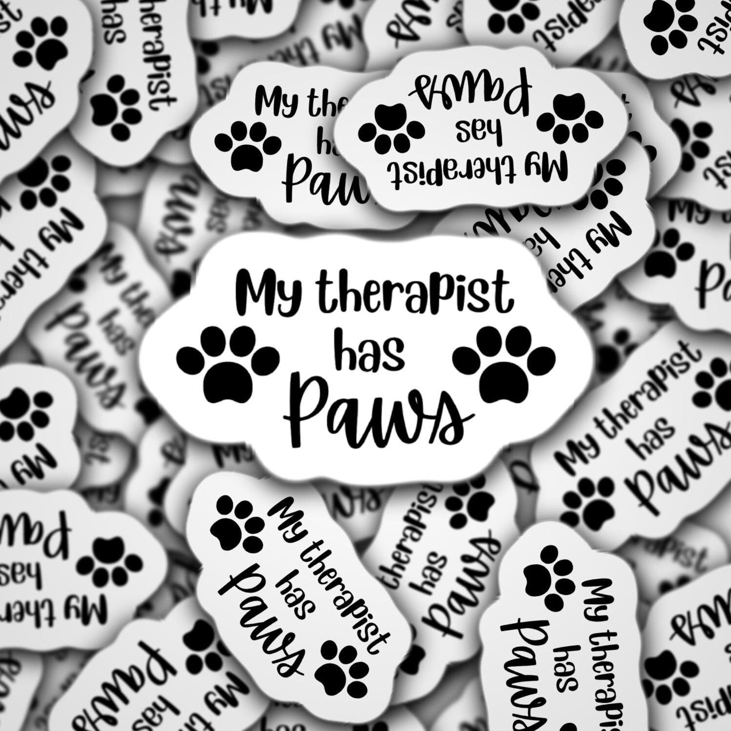 My therapist has paws sticker, funny sticker, pet lover sticker, mental health sticker, dog mom sticker, sticker vinyl sticker, dog sticker