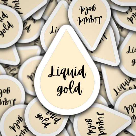 Liquid gold, breastfeeding sticker, nursing sticker, breastmilk drop, pumping mom, water bottle sticker, lap top sticker, breastmilk drop