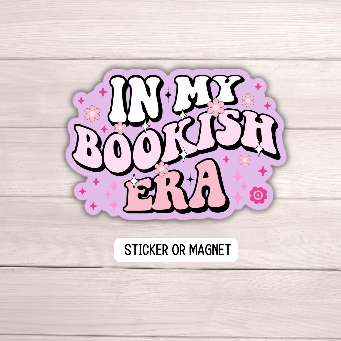 In my Bookish Era book lover sticker book club read books e reader retro book lap top magnet Smut Booktok Gift For Readers water bottle