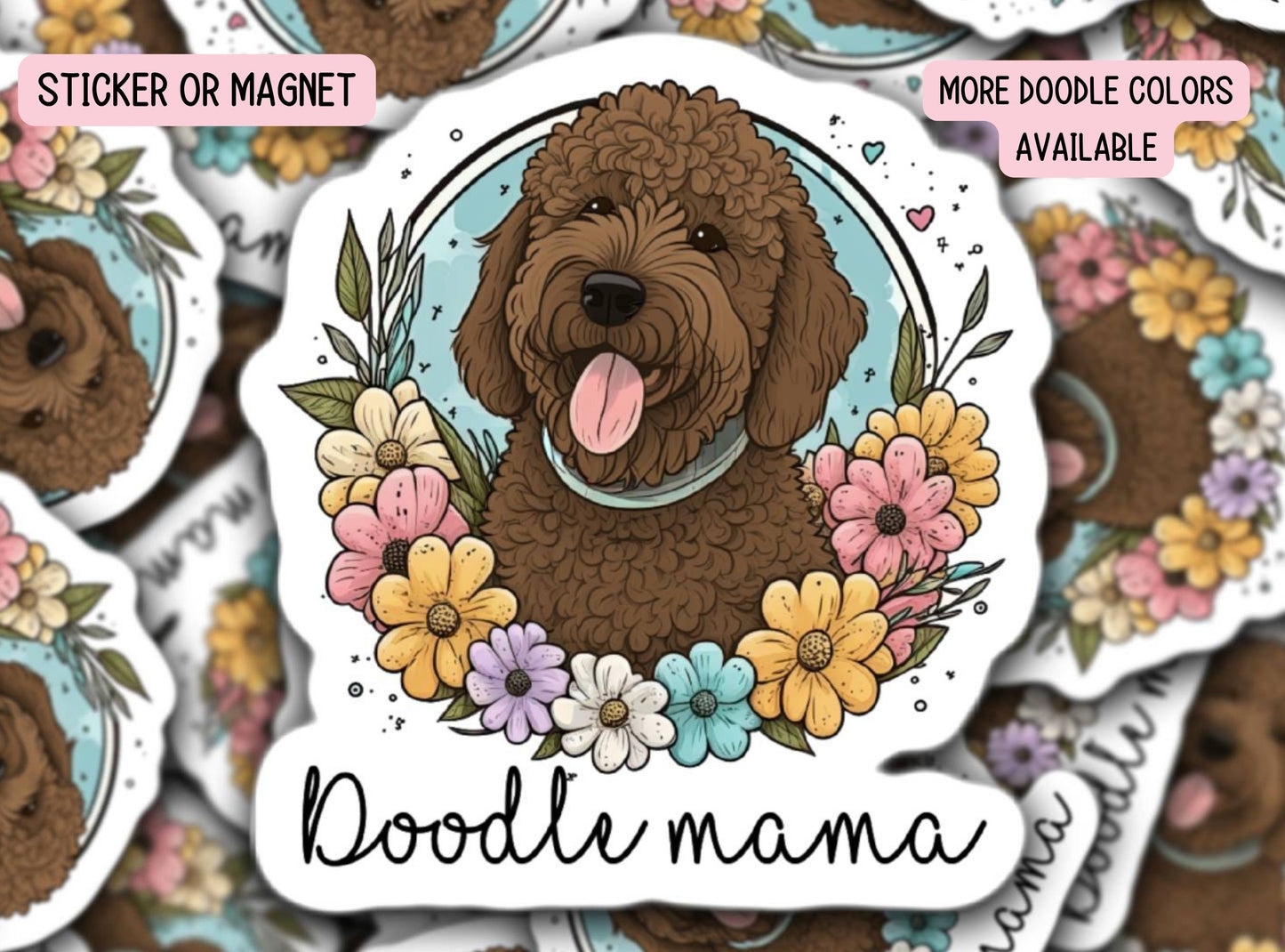 Doodle Sticker Brown Doodle Goldendoodle Sticker Labradoodle Sticker Bernedoodle Sticker Doodle mom Dog mom Dog lover gift water bottle Pet