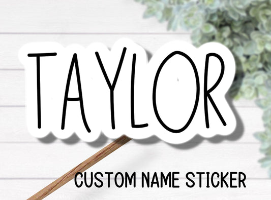 Custom Name Stickers, personalization, name magnet , aesthetic stickers, water bottle, laptop, best friend gift, Rae Dunn font sticker, gift