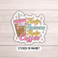 Coffee lover sticker Iced coffee Half human half coffee Retro Funny sticker water bottle notebook Magnet fridge sticker gift sarcastic funny