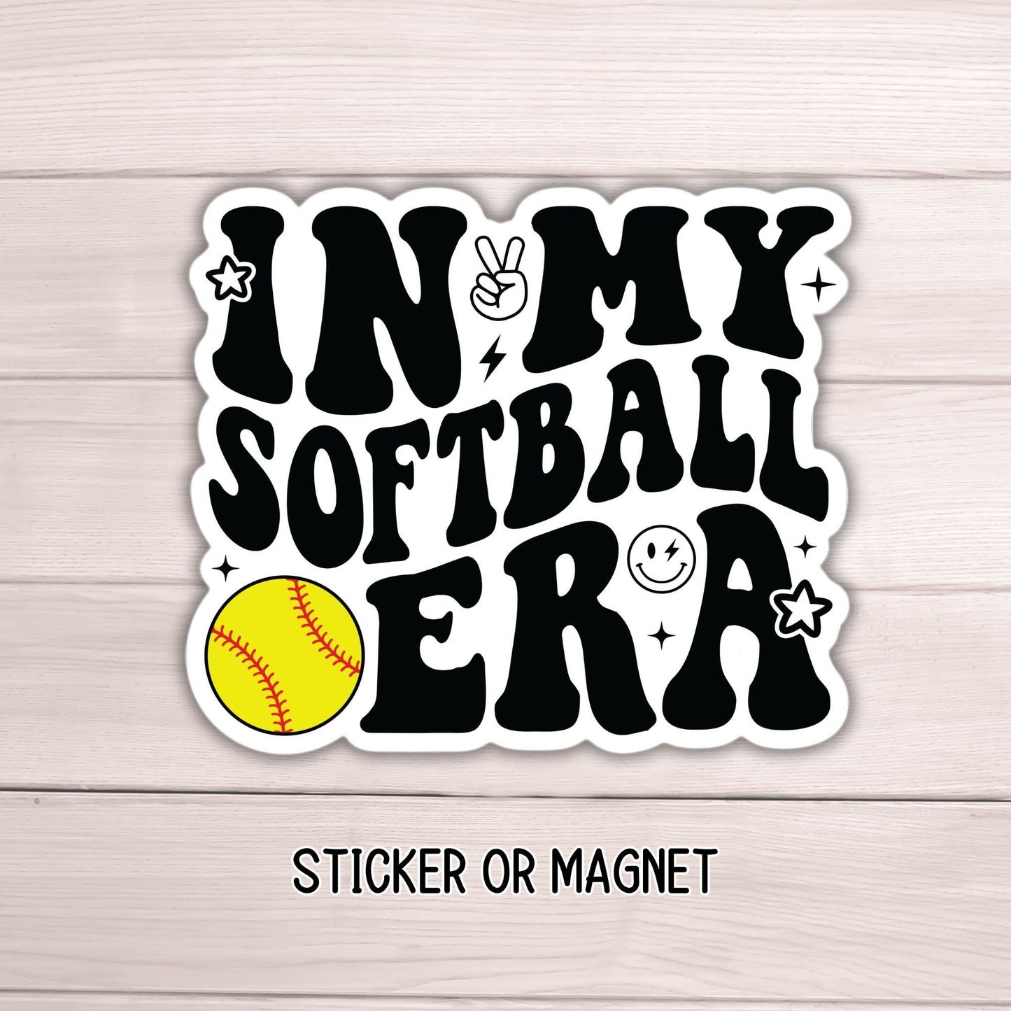 In my Softball era sticker sports Soft ball sticker water bottle notebook Magnet team gift mama sticker softball team sports girls laptop