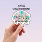 Personalized mama magnet name sticker Mother boho sticker mom sticker kids mommy name magnet Retro font new mom gift Floral Mother's day