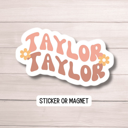 Retro wavy name sticker Personalized name stickers Custom Name Sticker Aesthetic sticker Water bottle sticker Kids name sticker Retro font