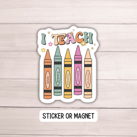 RetroTeacher sticker magnet teacher appreciation Teacher gift retro gift cute teacher magnet lap top pre school notebook back to school