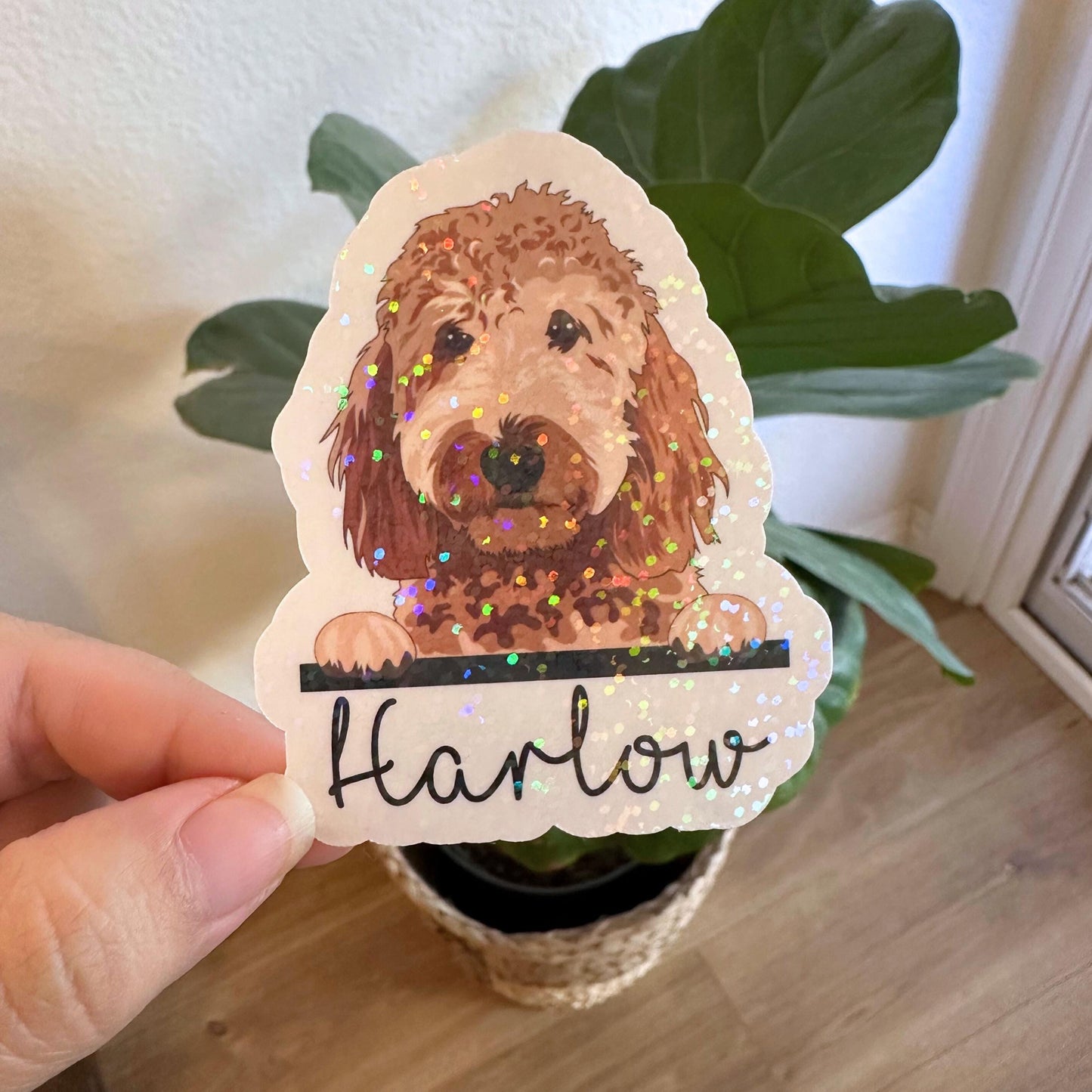 Golden Doodle Sticker, Pet name sticker, Doodle sticker, Goldendoodle Sticker, Custom pet sticker, Dog food sticker Doodle mom, dog mom gift