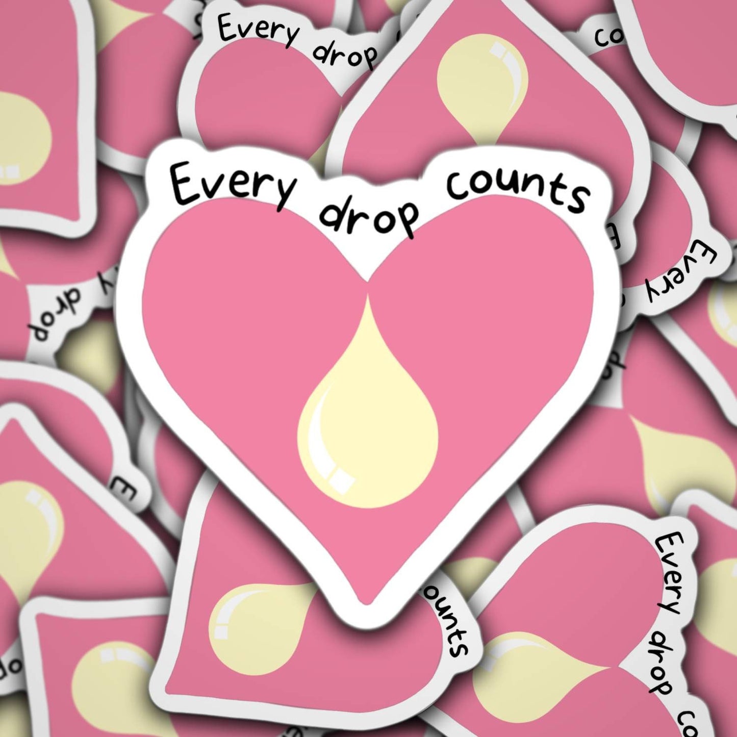 Breastfeeding sticker Every drop counts Milky mama Eat local Mother pumper Pumping mom Spectra Liquid gold Breastmilk Pink heart Gift mom