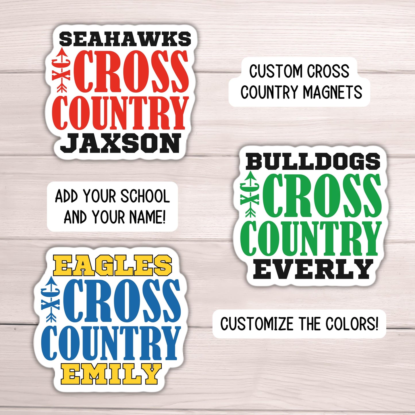 Cross country team magnet track team running team name personalized cross country name locker magnet school team locker decoration custom