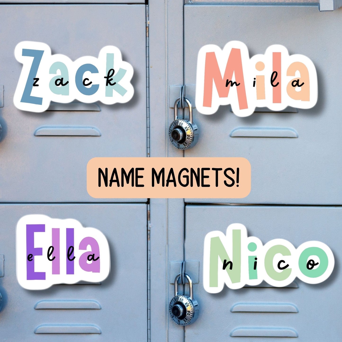 Custom name Magnet, personalized magnet, name magnet, locker magnet, fridge magnet, kids name magnet, locker decor, School locker magnet