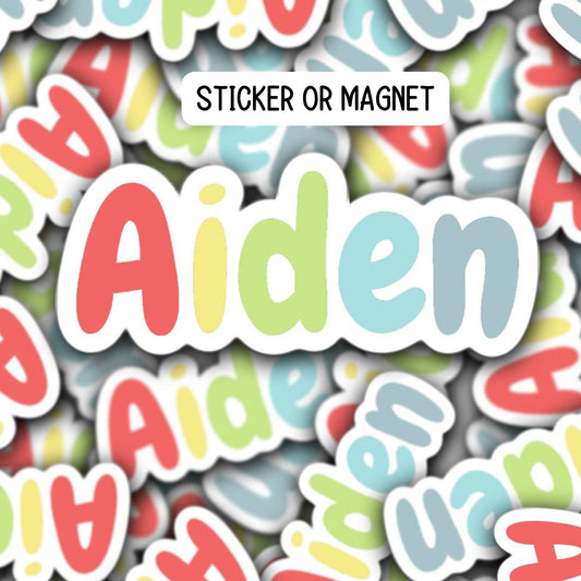 Kids name sticker Water bottle name sticker Tumbler cup name sticker Retro font name Boy Name sticker Personalized name gift Lunch box name