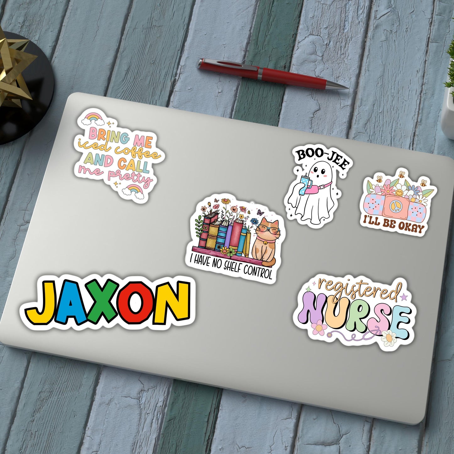 Video game font Water bottle name sticker Tumbler cup name sticker Retro font name Boy Name sticker Personalized name Kids name sticker gift